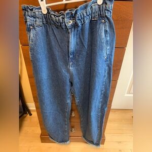 Zara Jeans  high rise wide leg elastic waist